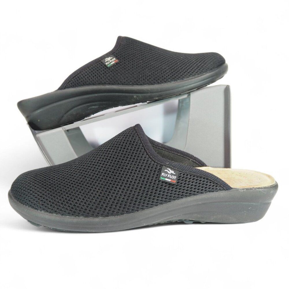 Fly Flot Mesh Open Back Breathable Mules Women's‎ 10.5/41 Black